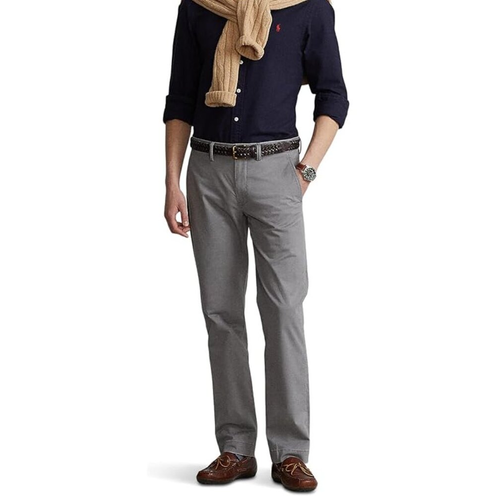 NWT Polo Ralph Lauren Men's Straight-Fit Washed Stretch Chino 33x34 Perfect Grey